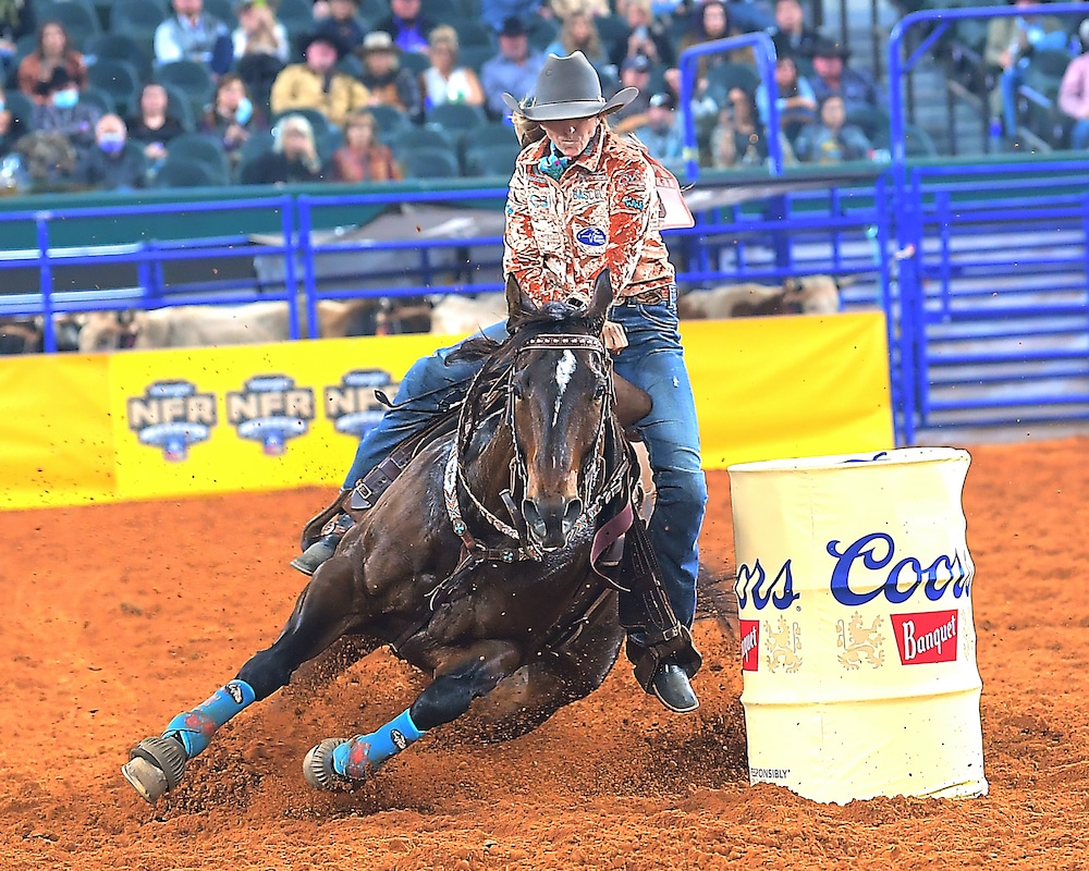 Barrel racing action